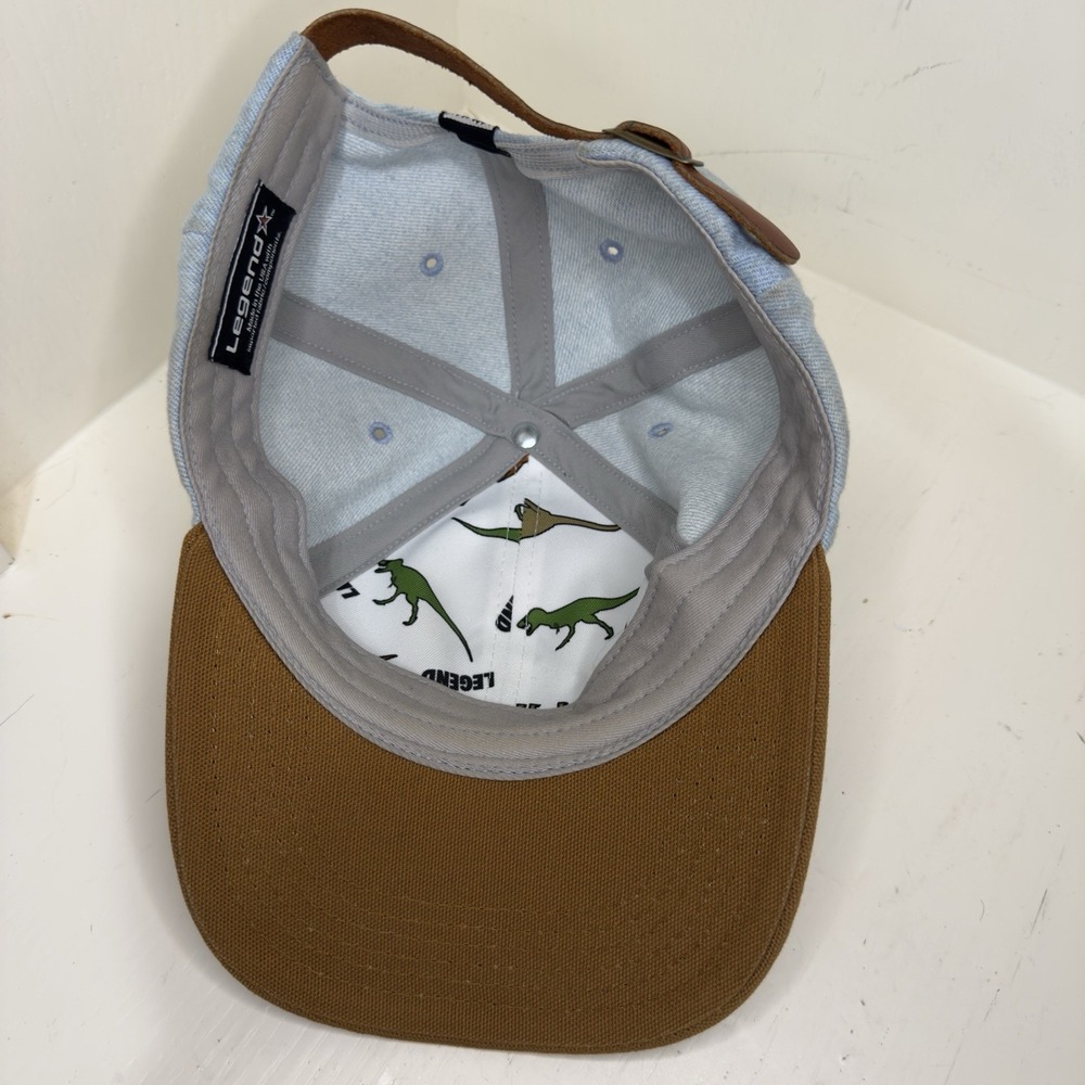 Legend‎ Headwear Adjustable Multicolor Hat Leather Strap Brown Blue Made In USA - Picture 7 of 11